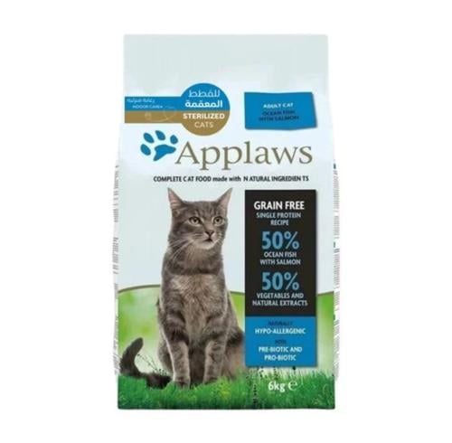 اجل جاف ابلاوز سمك والسلمون لقطط المعقمة