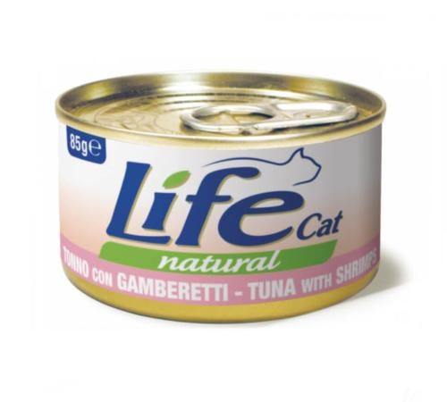 معلبات لايف كات تونا مع جمبري 85 g