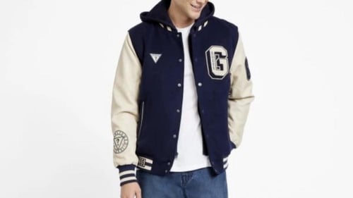 جاكيت بومبر جيس واسع GUESS