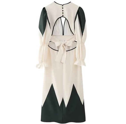 فستان نسائي أنيق بلونين متباينين