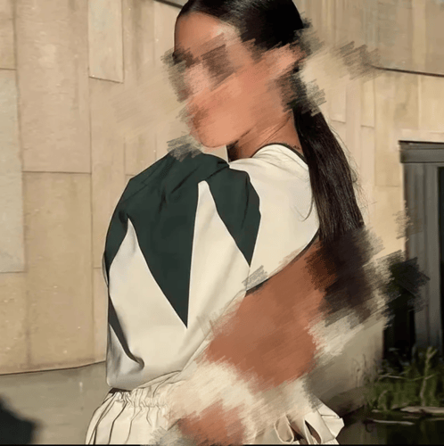 فستان نسائي أنيق بلونين متباينين