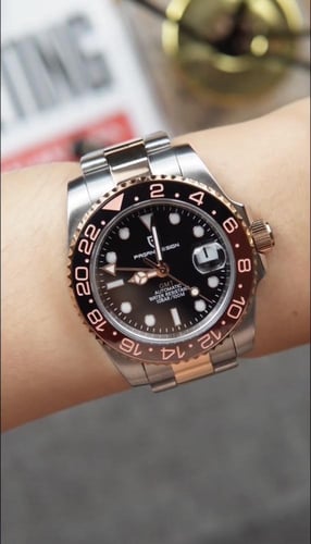 ساعة رولكس gmt أوتماتيك ذهبي من PAGANI DESIGN