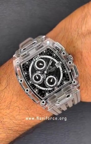 ساعة طراز هوبلت من NAVIFORCE شفاف رمادي