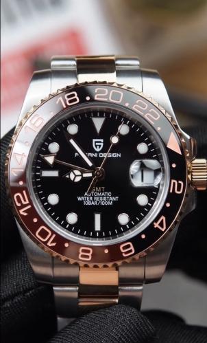 ساعة رولكس gmt أوتماتيك ذهبي من PAGANI DESIGN