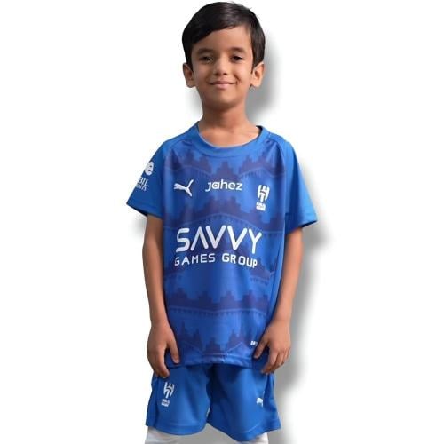طقم رياضي مستوحاة من تصاميم اطقم الهلال اطفال ولاد...