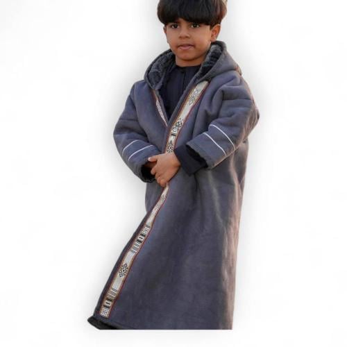 فروه ولادي مبطنة بفرو ناعم لون رمادي