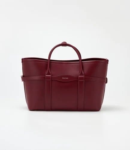 ZAJAL Baguette bag - Double Handle Burgundy Color