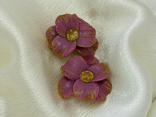 حلق Polymar clay -Rose