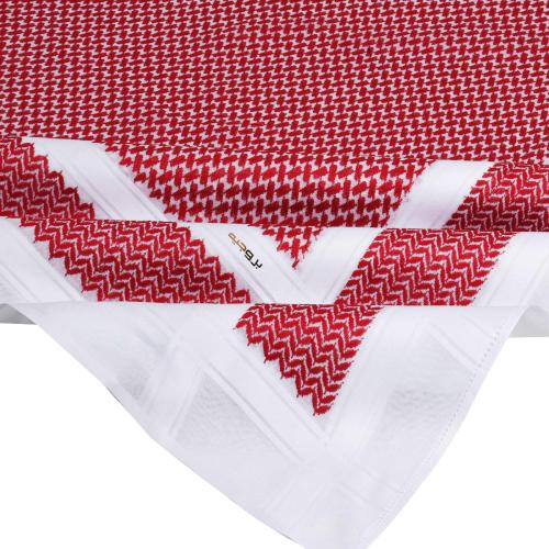 شماغ بروجيه رجالي أحمر غامق خطوط بيضاء