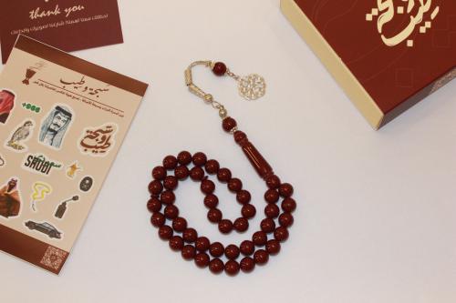 سبحة دم الغزال - بكلايت طربزونه معدن ، ٤٥ خرزه بفو...