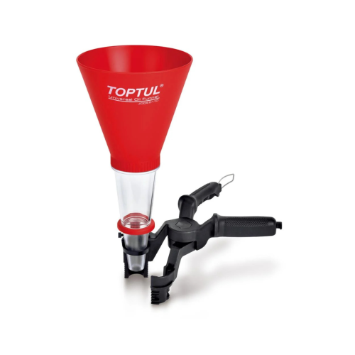 TOPTUL Universal Oil Funnel with Clamp 29–74mm Adjustable Filling Funnel