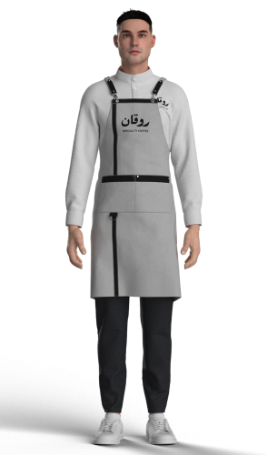 مريلة رمادي بتفاصيل سوداء