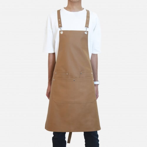 مريلة جلد بلون بني