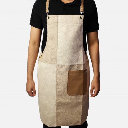 مريلة بدرجات البني الغامق والفاتح والبيج