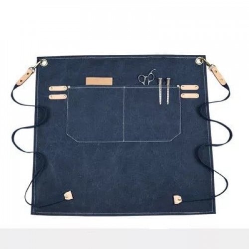 مريلة نصف للنادل بلون ازرق غامق