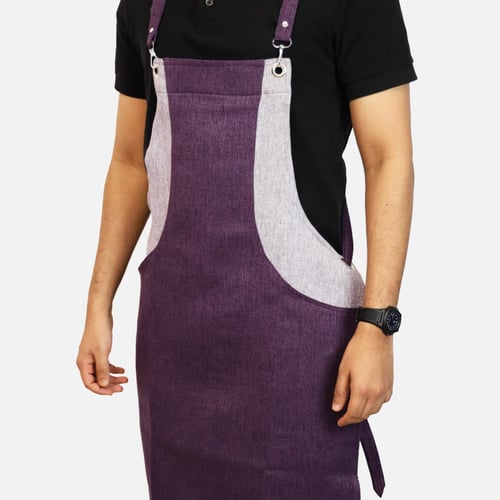 مريلة بلون بنفسجي ورصاصي فاتح