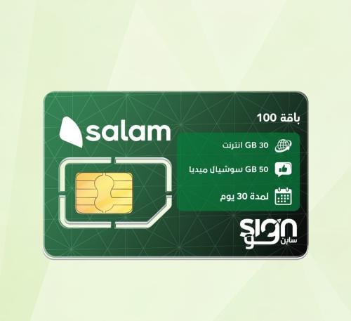 باقة 100 30 جيجا+50 جيجا _1 شهر