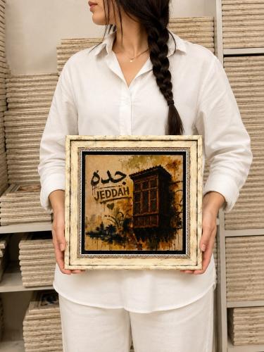 لوحة جدارية حجر فاخرة ( روشان جدة ) مقاس 30*30