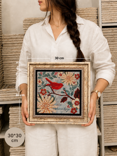لوحة جدارية حجر فاخرة (عصفور ) مقاس 30*30