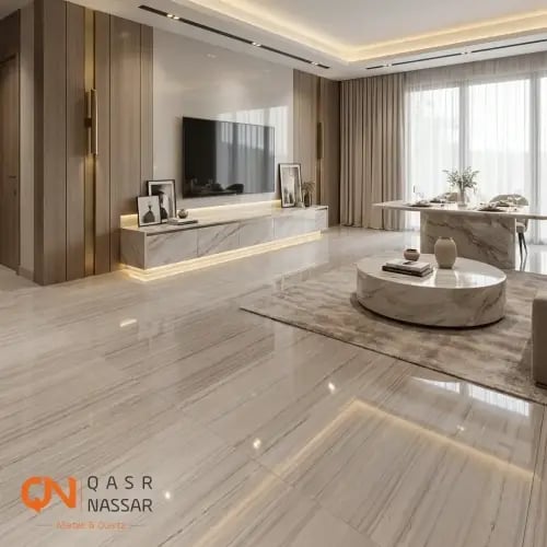 أرضيات رخامية فاخرة نيو وودن وايت