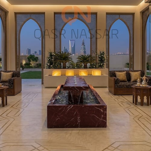 نافوره رخام ارضية طويلة
