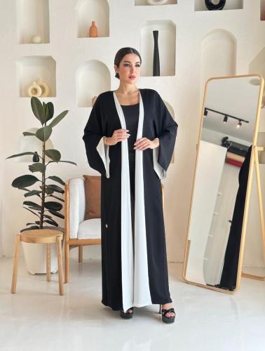 Reversible black x white abaya