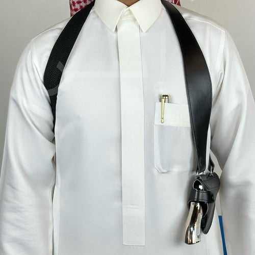محزم مسدس أبو محالة جلد سنقل لون اسود