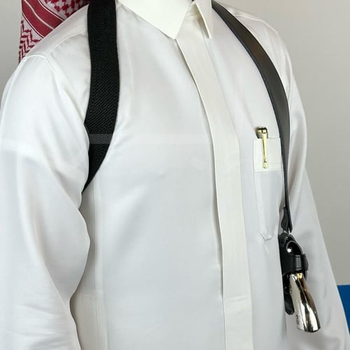 محزم مسدس أبو محالة جلد سنقل لون اسود