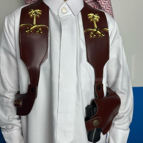 محزم سيفين ونخلة لون بني للأطفال