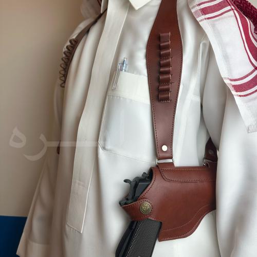 محزم مسدس رسمي جلد كامل لون بني اصدار خاص
