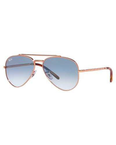 RB3625 New Aviator 9202/3F POLISHED ROSE Clear Gra...