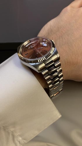 ساعة ويست إند - jubilee fluted حجم 37 لون بني