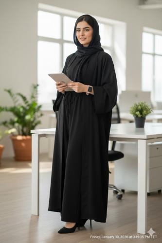 بنطلون أسود سادة قطن طبيعي