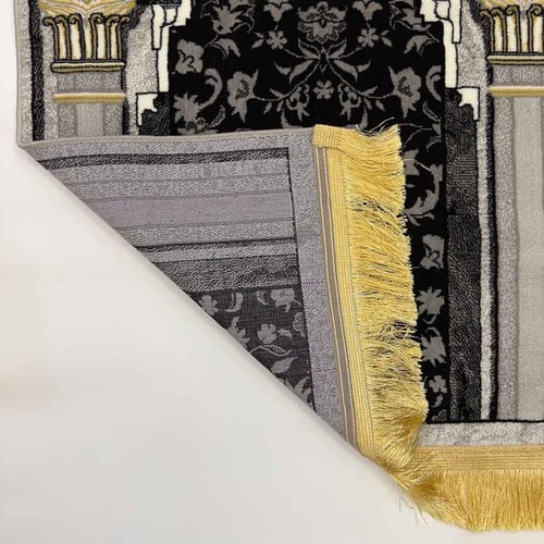 سَرمد – سجادة صلاة مسك فاخرة (بتدرجات الرصاصي والأ...