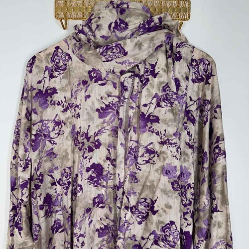 رِواء – شرشف صلاة بسحاب امامي بلون نقشة بنفسجية جذ...