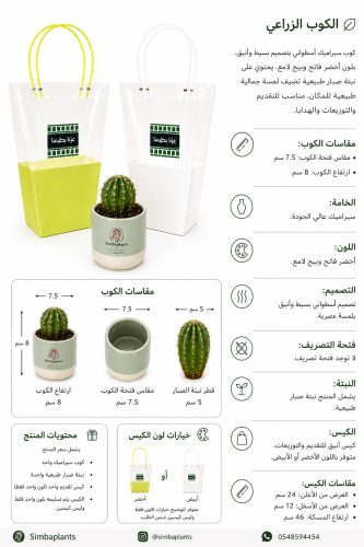 اليوم الوطني -كوب أخضر وبيج لامع