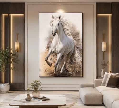 لوحات خيول طولية تصميم عصري