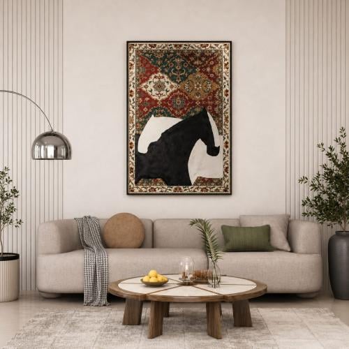لوحات خيول طولية تصميم عصري