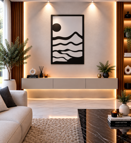 لوحات خشبية طولية تصميم عصري