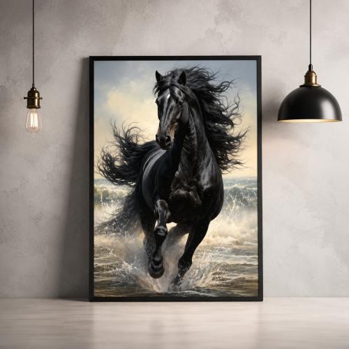 لوحات خيول طولية تصميم عصري