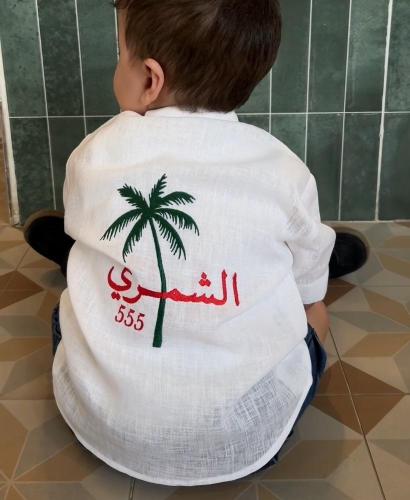 قميص كتان مع اضافه اسم