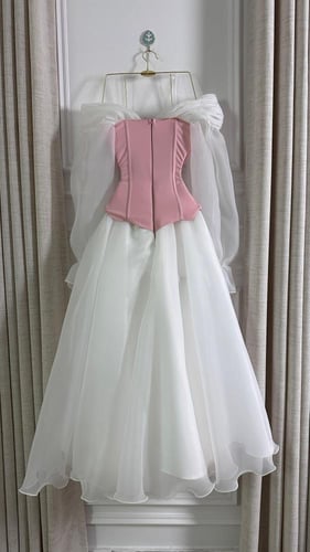 فستان سهرة كورسيه وردي