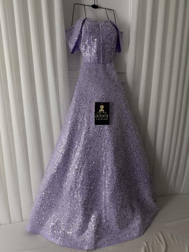 فستان سهره موف طويل تطريز كامل