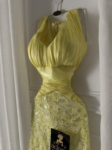 فستان سهره ليموني