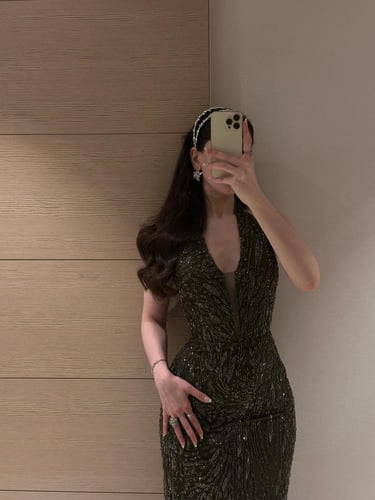 فستان سهرة تطريز كامل