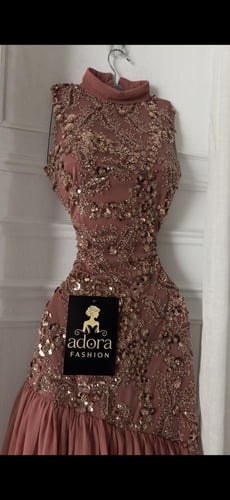 فستان سهره قصير نحاسي