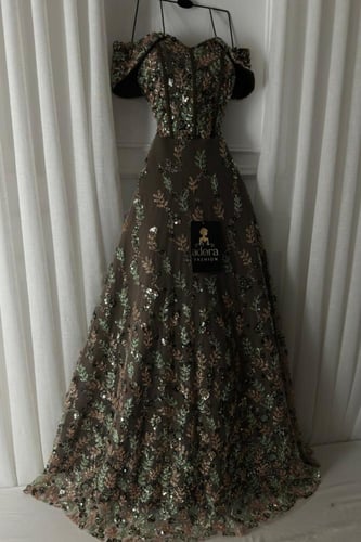 فستان سهره فخم مكشوف الاكتاف