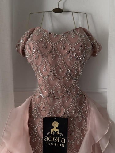 فستان سهره وردي فصوص