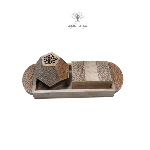 طقم مبخرة خشب