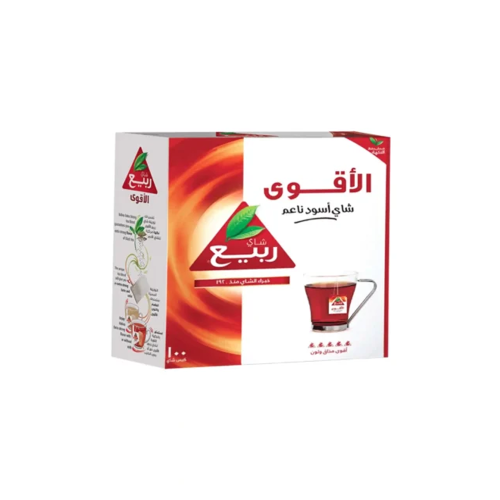 شاي ربيع الاقوى اسود ناعم ، 100 كيس